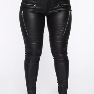 Caliente Faux Black Leather Pants